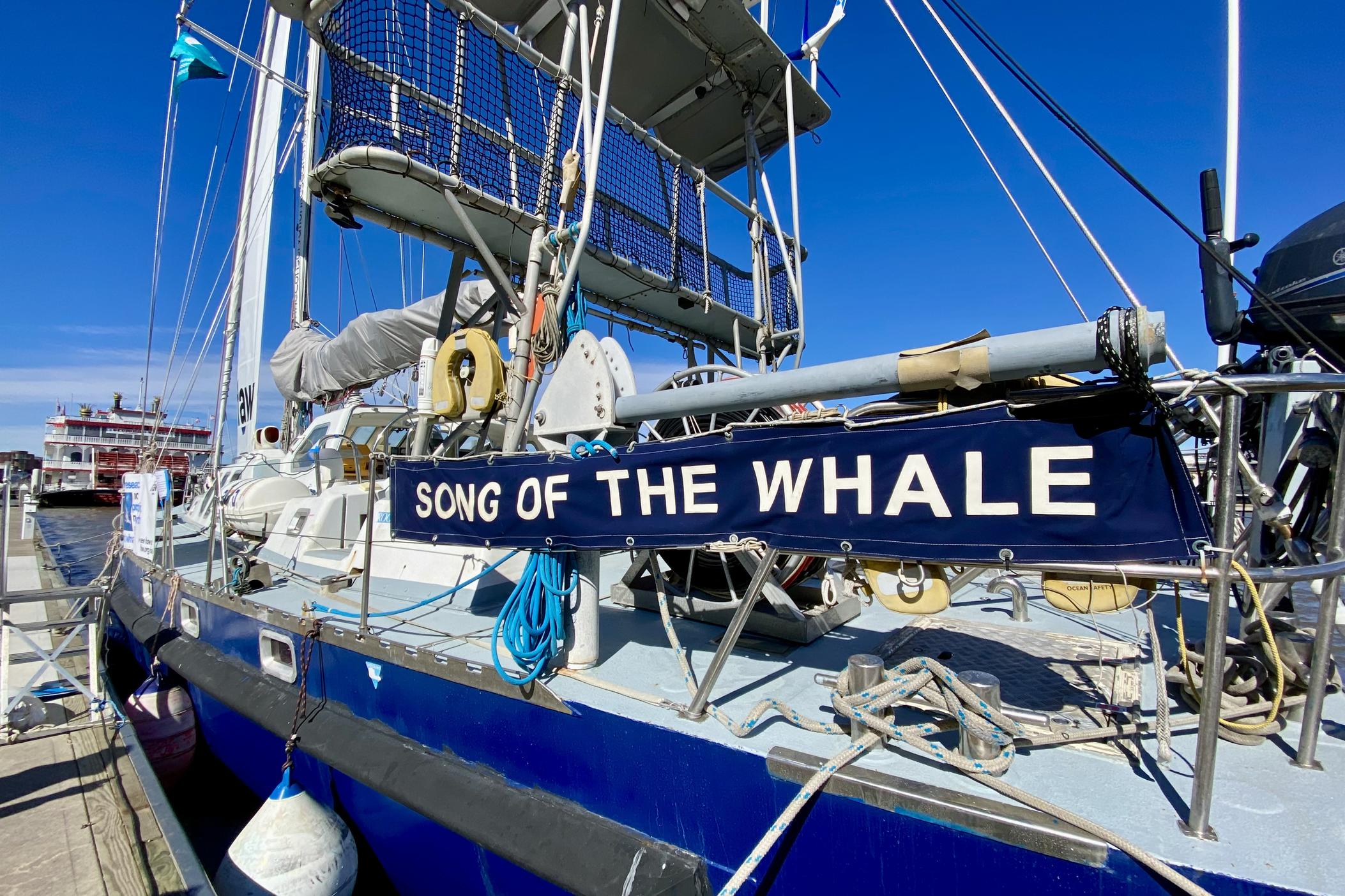 The research vessel Song of the Whale was docked along the Savannah River on Friday, Jan. 27, 2023.