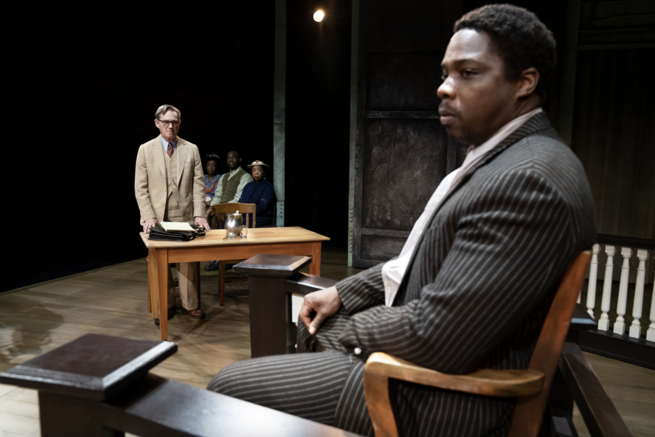 Morehouse College graduate Yaegel Welch (right) performs in the Broadway touring production of "To Kill a Mockingbird" with actor Richard Thomas. The cast performs in seven shows from May 7 to 12, 2024 at Atlanta's Fox Theatre. 