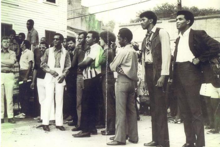 Members of the “Committee of Ten,” a group of Black civil rights activists in Augusta. This photo was taken a week before the riot. Pictured from left to right: Bill Berry, Rosa Clemons, Robert "Flash" Gordon, Leon Larue, Leon Austin, Grady Abrams, John Young, John Brown, Theodore "Teddy" Bowman, and R.L. Oliver.