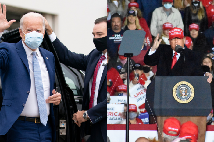 Trump and Biden in side-by-side images.