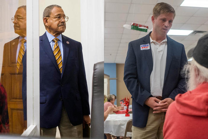Democratic Rep. Sanford Bishop (left) and Republican Chris West (right) are locked in Georgia's only competitive U.S. House race.
