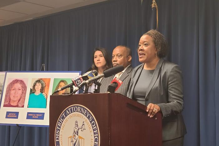 Dekalb District Attorney Sherry Boston speaks at a press conference March 22, 2023 announcing new funding for the county's cold case task force.