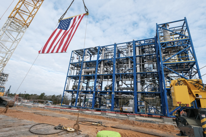 The Freedom Pines Fuels facility, under construction in Soperton, is slated to become the first commercially operated sustainable jet fuel refinery in North America, according to owner LanzaJet.