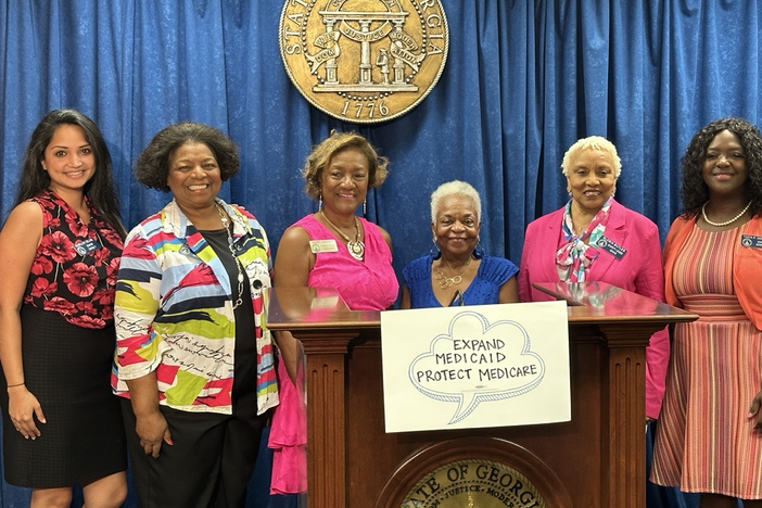 State Democrats met at the Georgia Capitol on July 28, 2023 to discuss Medicaid and Medicare.