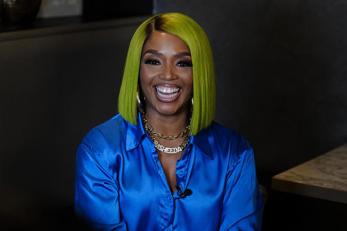 Rasheeda speaks during an interview with the Associated Press for the 50th anniversary of hip-hop, on Thursday, June 29, 2023 in Atlanta.