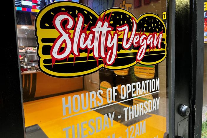 Slutty Vegan is an Atlanta-based chain of vegan restaurants, including this location on Atlanta's Edgewood Avenue. 