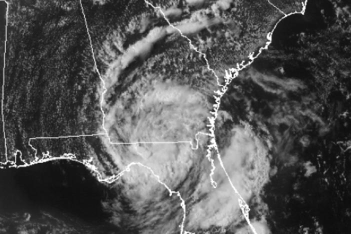 Tropical Depression Beryl spinning over the Georgia-Florida state line. (Image: WeatherTap.com)