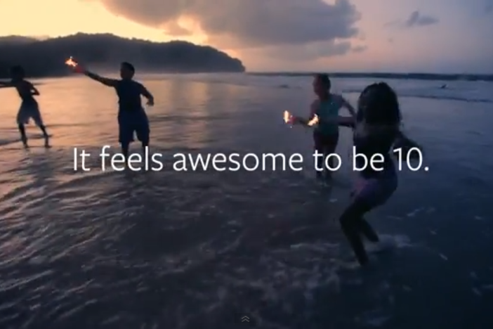 Facebook's video tribute to the exuberance of 10th birthdays.