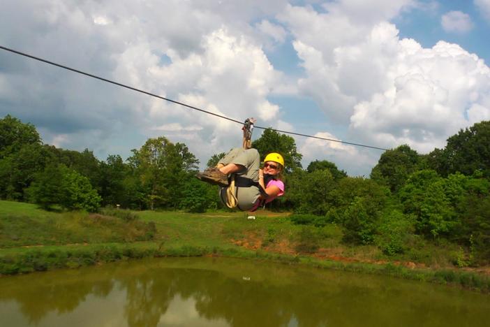 We went zip lining with a focus on physics and environmental education.