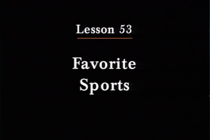 JPN I, Lesson 53. The topic covered is favorite sports.