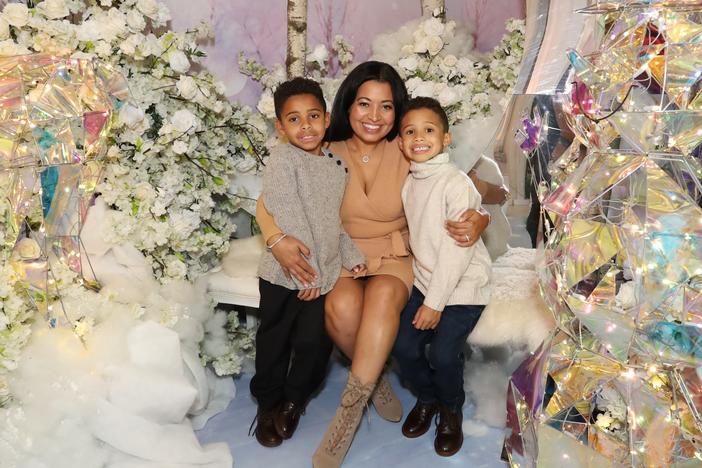 Instead of going back to a corporate job, Farida Mercedes started her own business. It pays less, but she has more flexibility to spend time with her sons Sebastian (left) and Lucas, ages 7 and 9.
