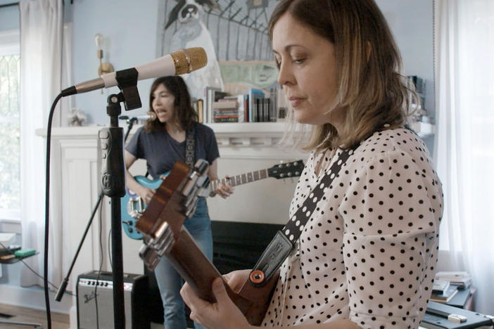 Carrie Brownstein and Corin Tucker of Sleater-Kinney perform during All In WA: A Concert For COVID-19 Relief on June 24, 2020, in Washington.