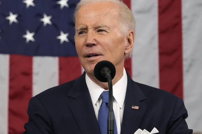 President Joe Biden delivers the State of the Union address to a joint session of Congress on February 7, 2023, in the House Chamber of the U.S. Capitol in Washington, DC. The speech marked Biden's first address to the new Republican-controlled House.