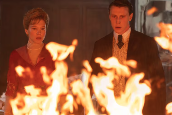 Gabrielle and Louis (Léa Seydoux and George MacKay) meet in 1910 Paris, 2014 Los Angeles and again in 2044  in <em>The Beast</em>.