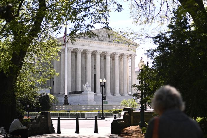 The US Supreme Court on April 23, 2024, in Washington, DC. The Court will hear arguments on April 25, 2024, on whether Donald Trump, as a former president, should be immune from criminal prosecution for acts he committed while in office.