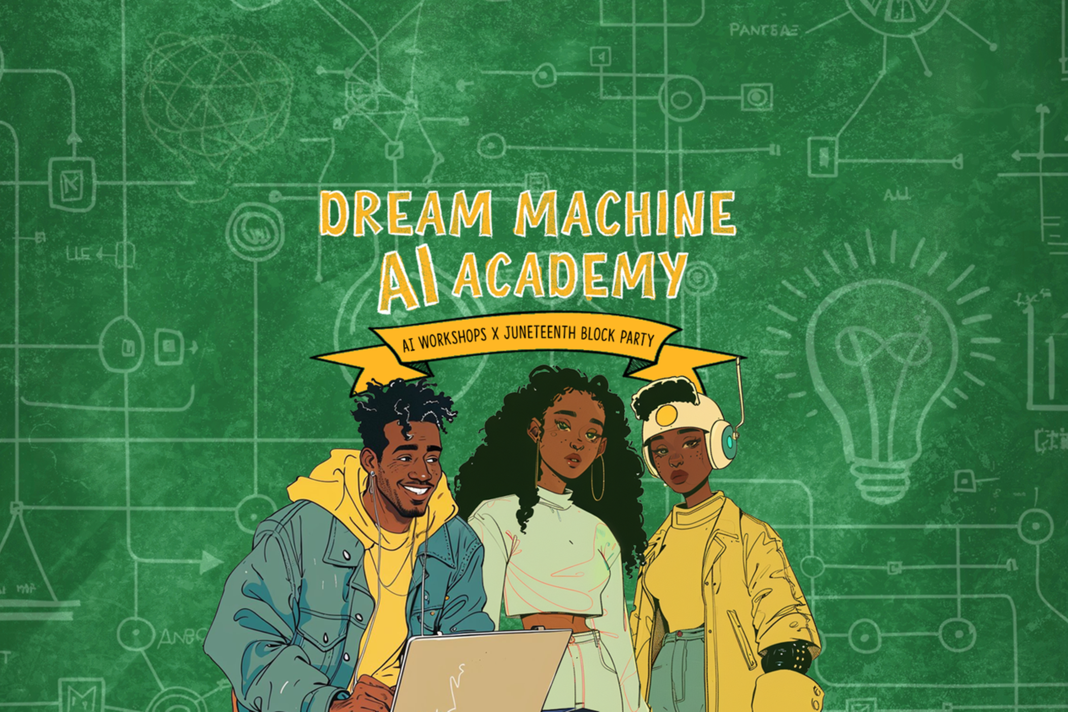 Logo and artwork for Van Jones' Dream Machine A.I. Academy