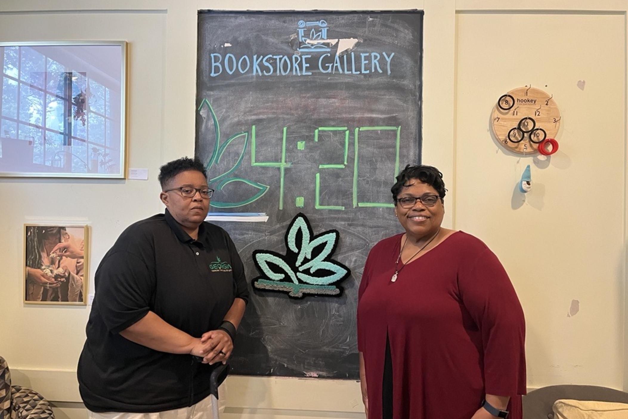 Georgia Medical Cannabis Society Founders Yolanda Bennett (left) and Angela Weston (right) frequent the Bookstore Gallery, an Atlanta cannabis store, to buy products that help manage their pain.