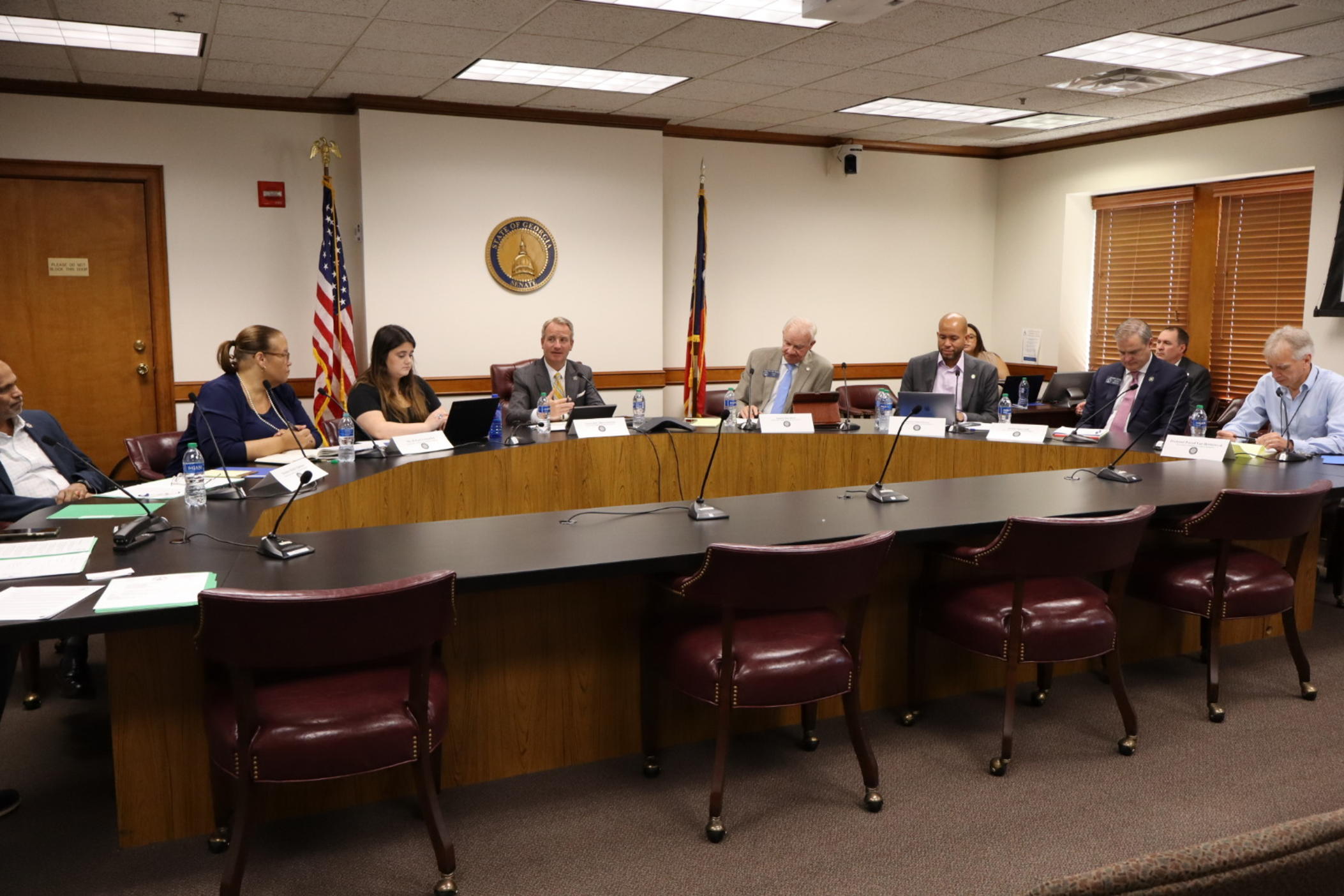 The Senate Study Committee on Artificial Intelligence panel at their first meeting on June 26, 2024. (Ambria Burton/GPB News)