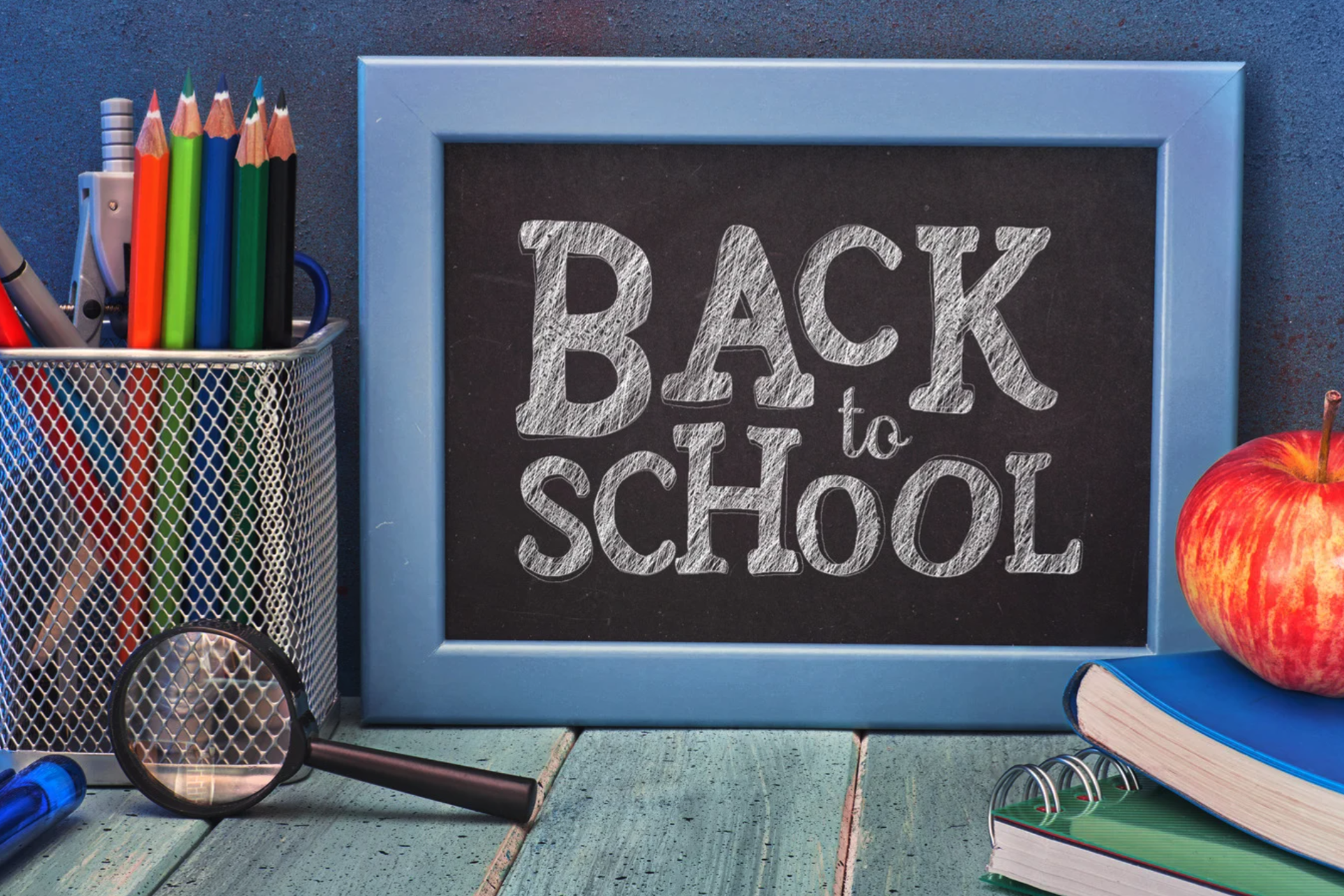 back to school on a chalkboard 