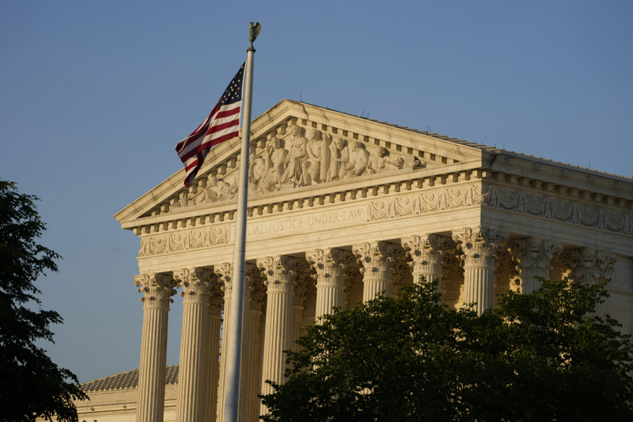 The Supreme Court is seen, April 21, 2023, in Washington. The U.S. Supreme Court on Tuesday, July 2, 2024, declined to consider the case of a man on death row in Georgia whose lawyers argue that a prosecutor improperly excluded Black jurors during his trial. 