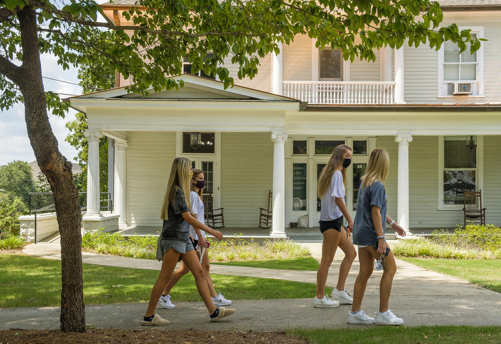 Georgia College and State University students on campus in MIlledgeville early for sorority rush.
