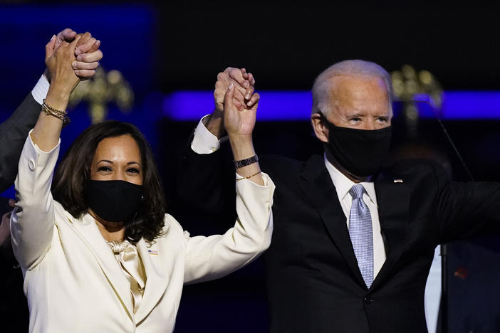 Kamala Harris (left) and Joe Biden (right).