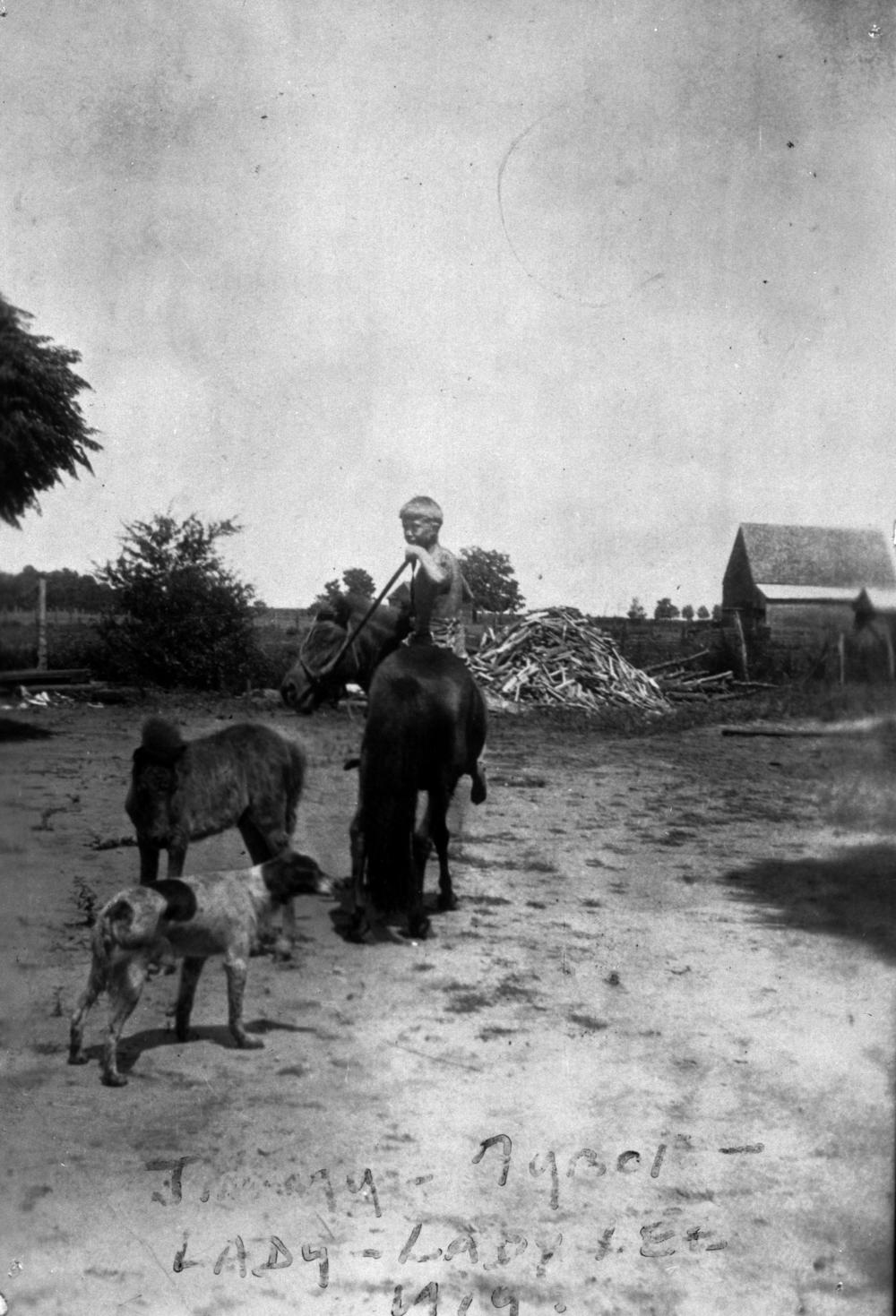 In 1928, the Carter family moved to a 350-acre farm near Plains in the tiny community of Archery, Georgia. The young Carter is pictured here atop his Shetland pony named Lady.