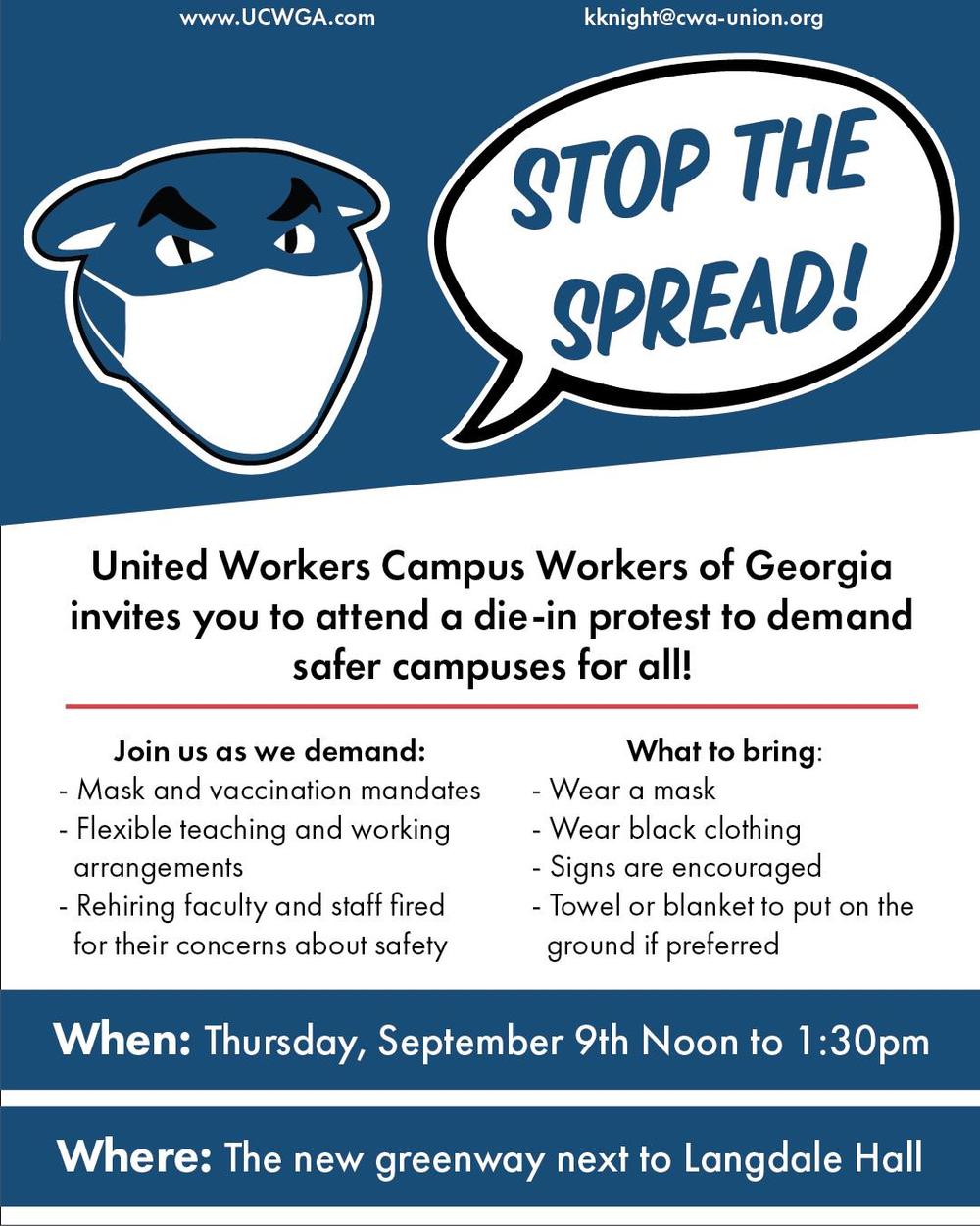 A flyer for a protest Thursday Sept. 9 at Georgia State University