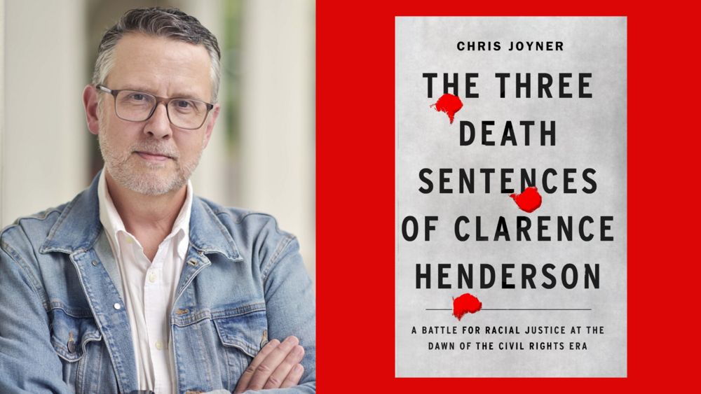 An author photo of Chris Joyner and the cover of his new book.