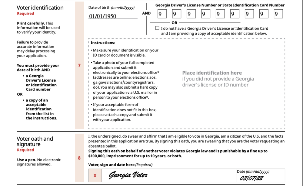 Battleground Ballot Box How To Vote Absentee By Mail In Georgia   Georgia Absentee Application Ex2 