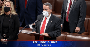 U.S. Rep. Jody Hice, a Greensboro Republican, objects to Georgia’s election results hours after the Jan. 6 Capitol mob riot. Northwest Georgia Rep. Marjorie Taylor Greene stood alongside him.