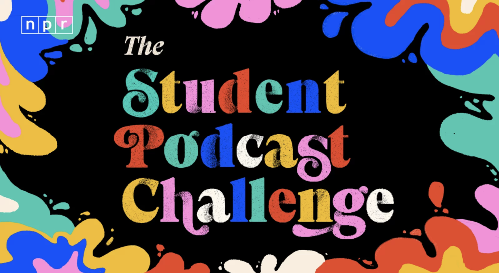 student podcast challenge colorful graphic
