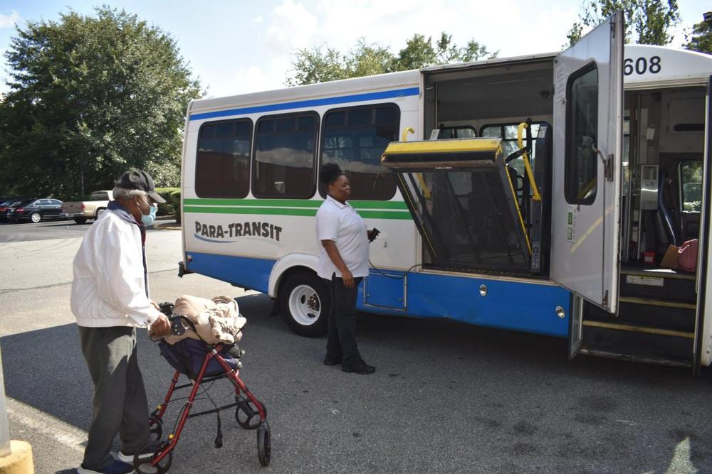 Robert Lee Cohen, 87, takes the MTA paratransit bus to a dialysis center in east Macon three times weekly. Cohen moved to Macon from Buffalo, N.Y., in 2021. “Here you got to have a car to get around,” Cohen said. New bus tracking technology will call Cohen before the MTA bus arrives so he doesn’t have to wait in the elements.