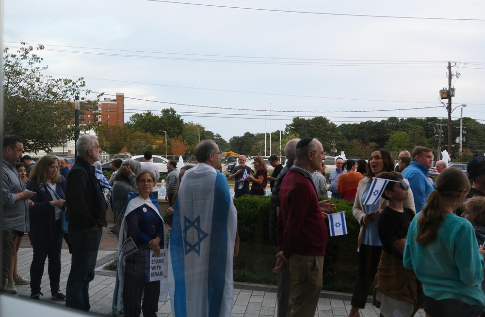 Thousands of people gathered at City Springs in Sandy Springs on Oct. 10, 2023, to show their support for Israel following deadly attacks in the Middle Eastern nation days earlier. 