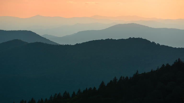 The Blue Ridge mountains.