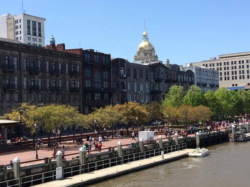 Savannah's riverfront is a center of activity for visitors