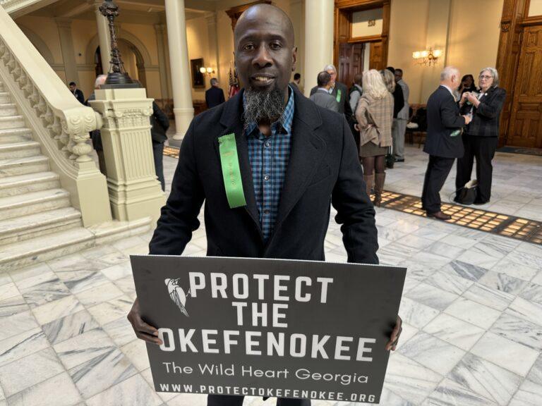 Antwon Nixon, a Folkston native who is a pastor, visited the state Capitol recently to push for a bill that ban mining on Trail Ridge near the Okefenokee National Wildlife Refuge. Jill Nolin/Georgia Recorder