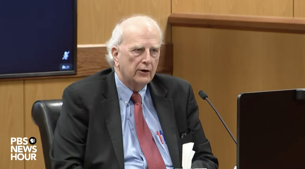 Former Governor Roy Barnes testifies at a hearing in Georgia's election interference case against former president Donald Trump and others on February 16, 2024.
