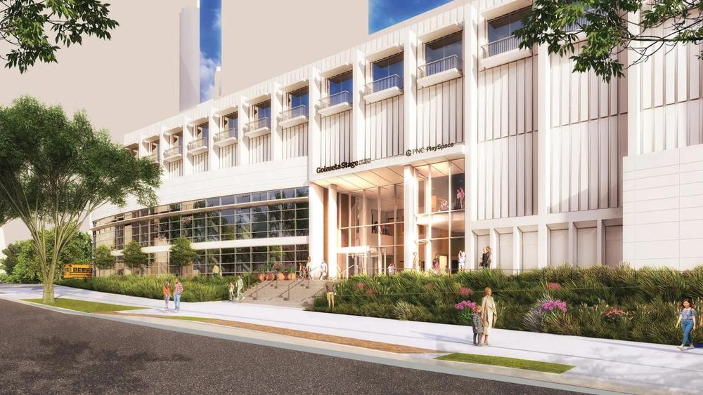 A rendering of the glass facade addition to the Woodruff Arts Center Memorial Arts Building.