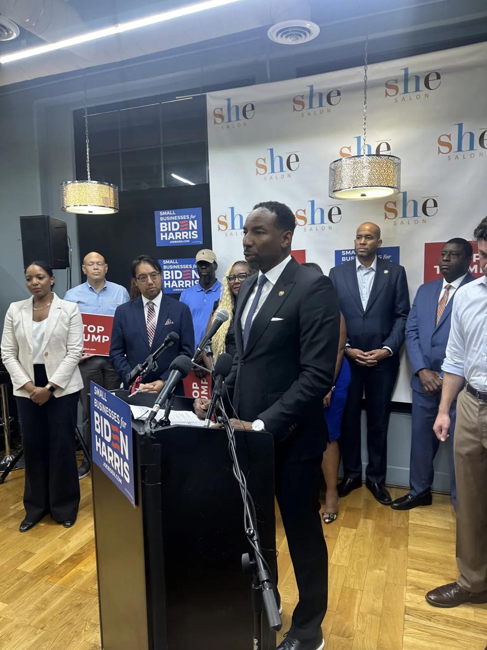 Atlanta Mayor Andre Dickens has been a staunch supporter of the Biden-Harris administration. “This type of leadership is making a difference on the ground in Atlanta,” said Dickens. Photo by Donnell Suggs/The Atlanta Voice
