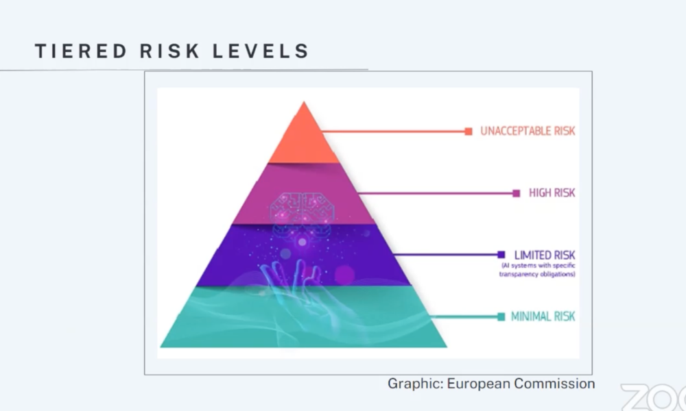 Presentation slide of the tiered risk levels. (Screenshot)
