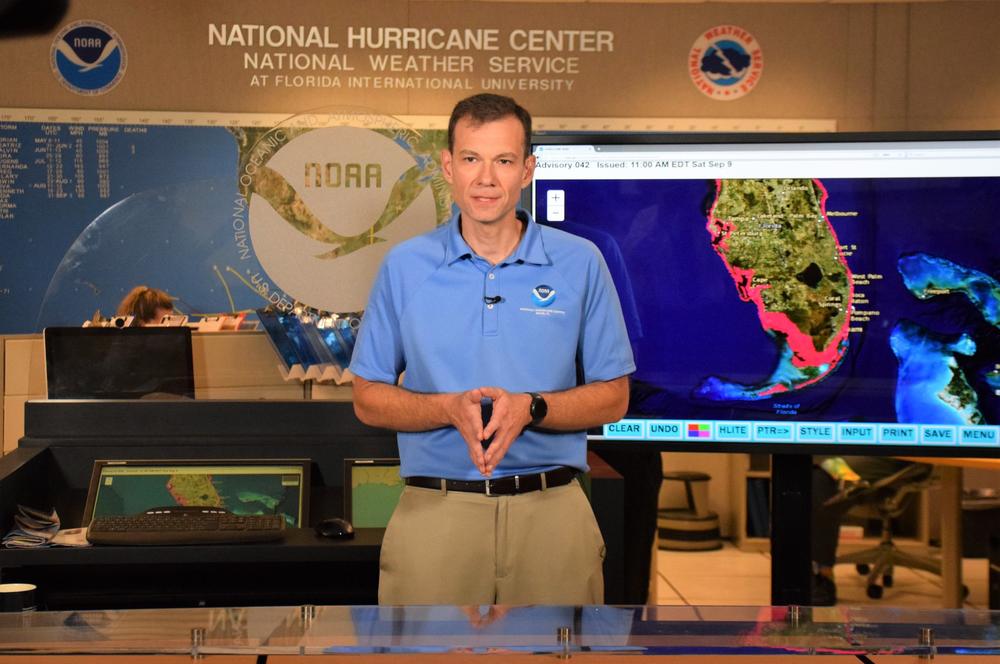 National Hurricane Center deputy director Jamie Rhome at the agency's Miami headquarters in 2019.
