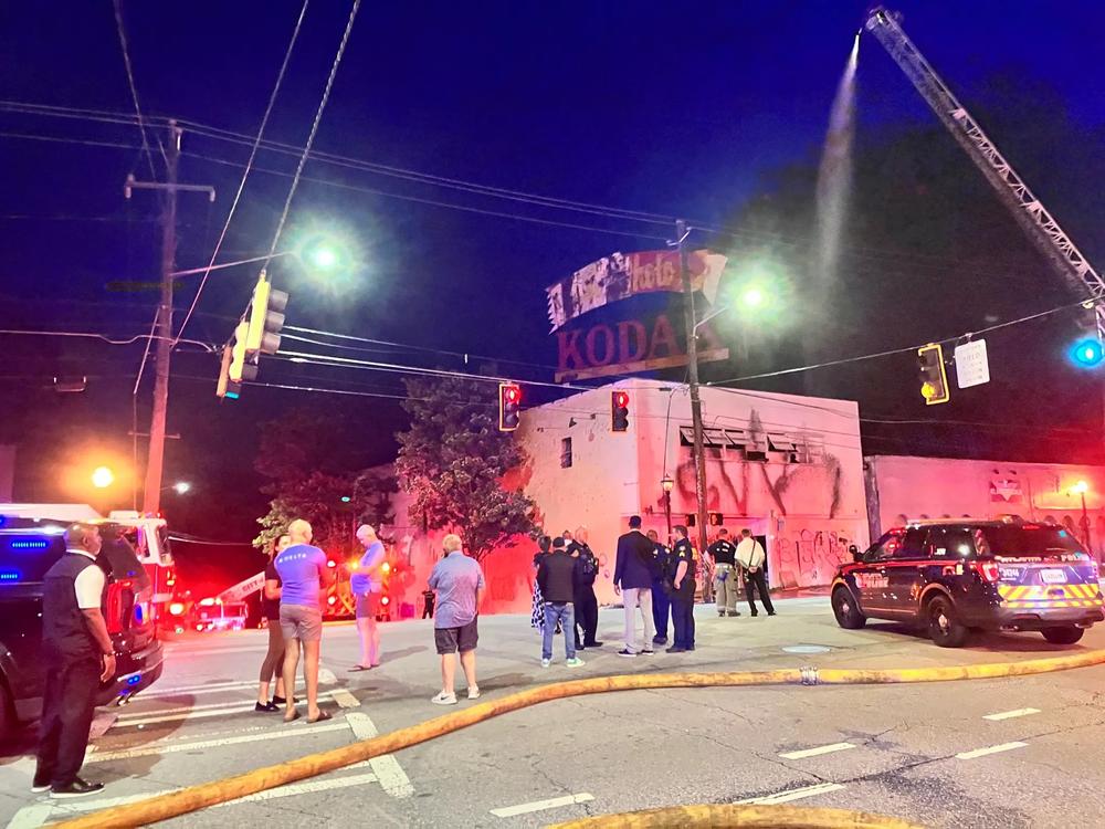 A fire heavily damaged the historic Kodak and Atlanta Eagle buildings in Midtown on June 6. (Photo by Dyana Bagby)