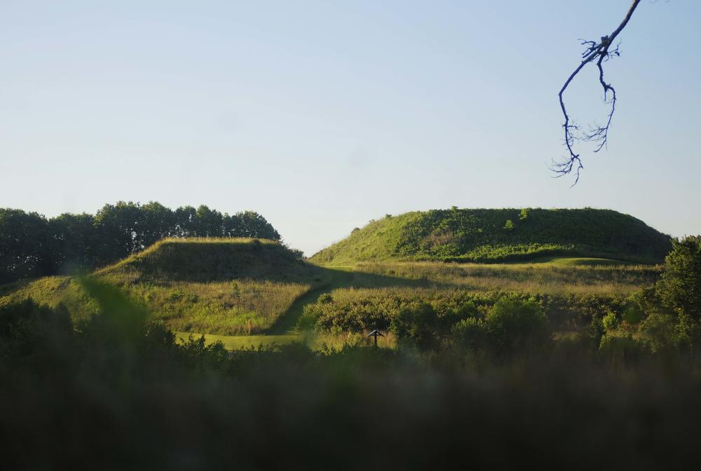 The Temple Mound Complex at the Ocmulgee Mounds National Historic Park in Macon in May. (Grant Blankenship/GPB News)