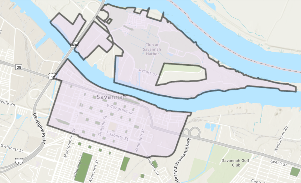 The current boundaries of Savannah's to-go cup zone.
