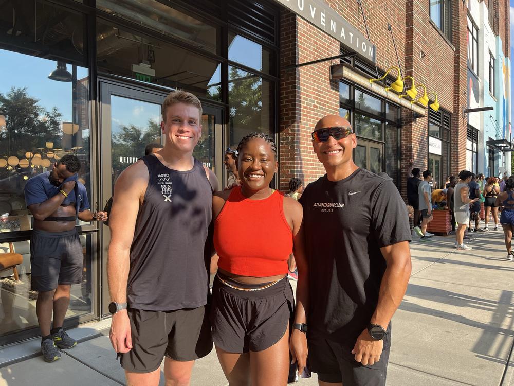 Zach Smith, Brittany Smith, and Camilo Troncoso have each all been part of the Atlanta Run Club for two years and competed in the Peachtree Road Race this year.