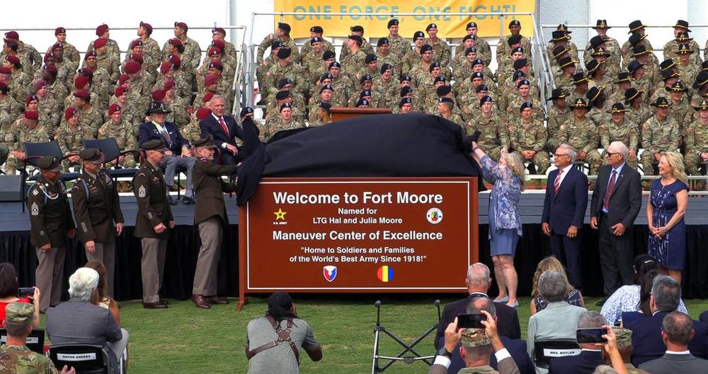 Fort Benning was redesignated as Fort Moore during a ceremony Thursday morning at Doughboy Stadium. 05/11/2023 Mike Haskey/Ledger-Enquirer