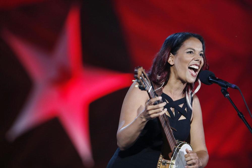 Rhiannon Giddens performing at the Big Ears Festival in 2018.