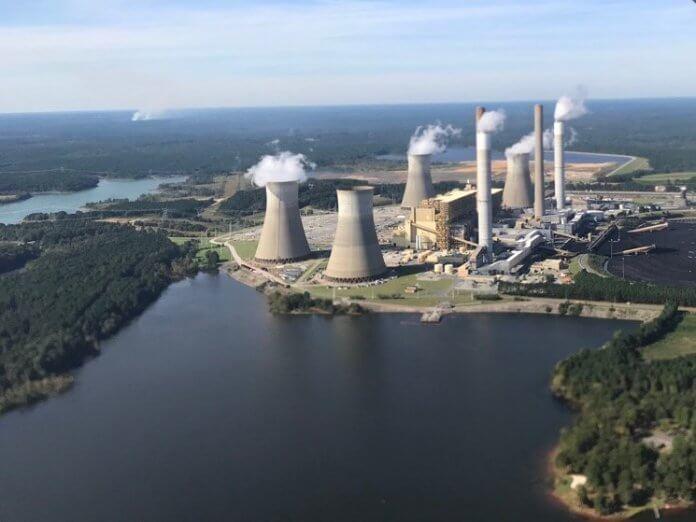  Plant Scherer in Juliette is one of the plants where Georgia Power plans to leave coal ash waste in unlined pits, where it sits in groundwater. Photo contributed by Altamaha Riverkeeper