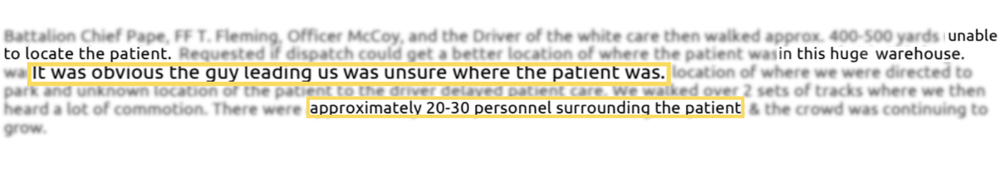 Scan of EMS prehospital report regarding a worker stuck in a conveyor belt at the Hyundai GLOVIS facility May 31, 2024.